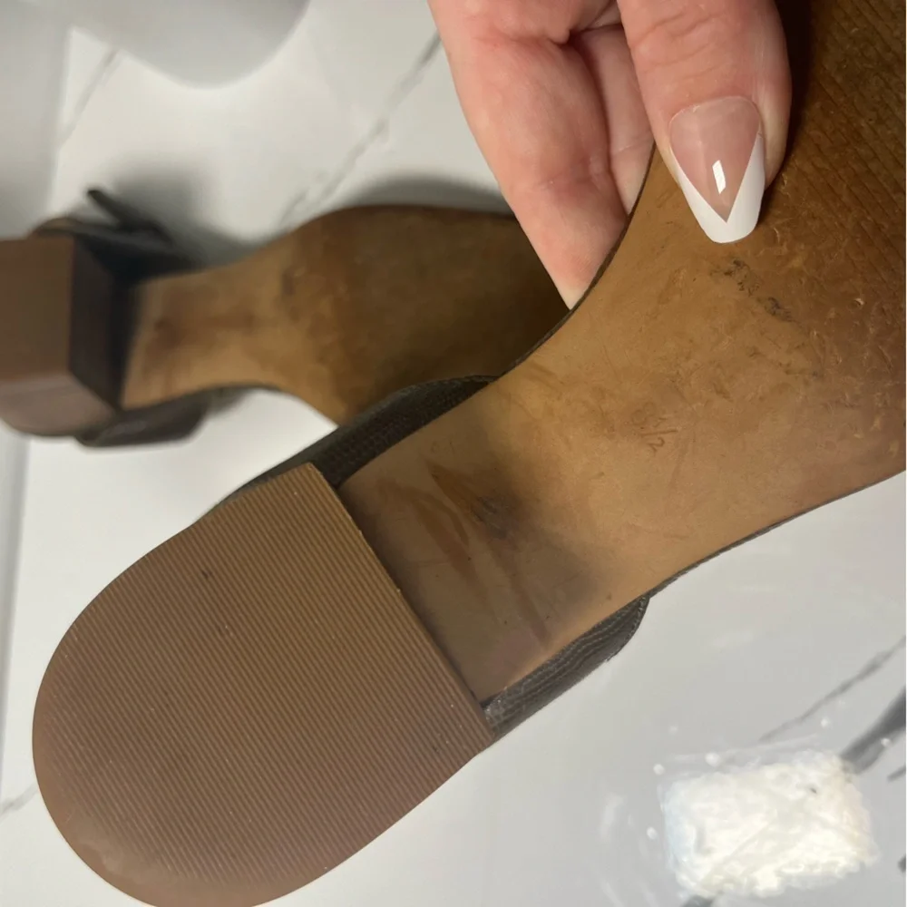 Madewell Women’s Alice Ankle Strap Mid Heel Open Toe Sandal Heel Python Size 8.5 - Picture 8 of 10